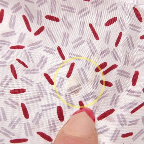 Vintage ECHO Square Silk Scarf Dash Dot Design Maroon Red White - Picture 4 of 7